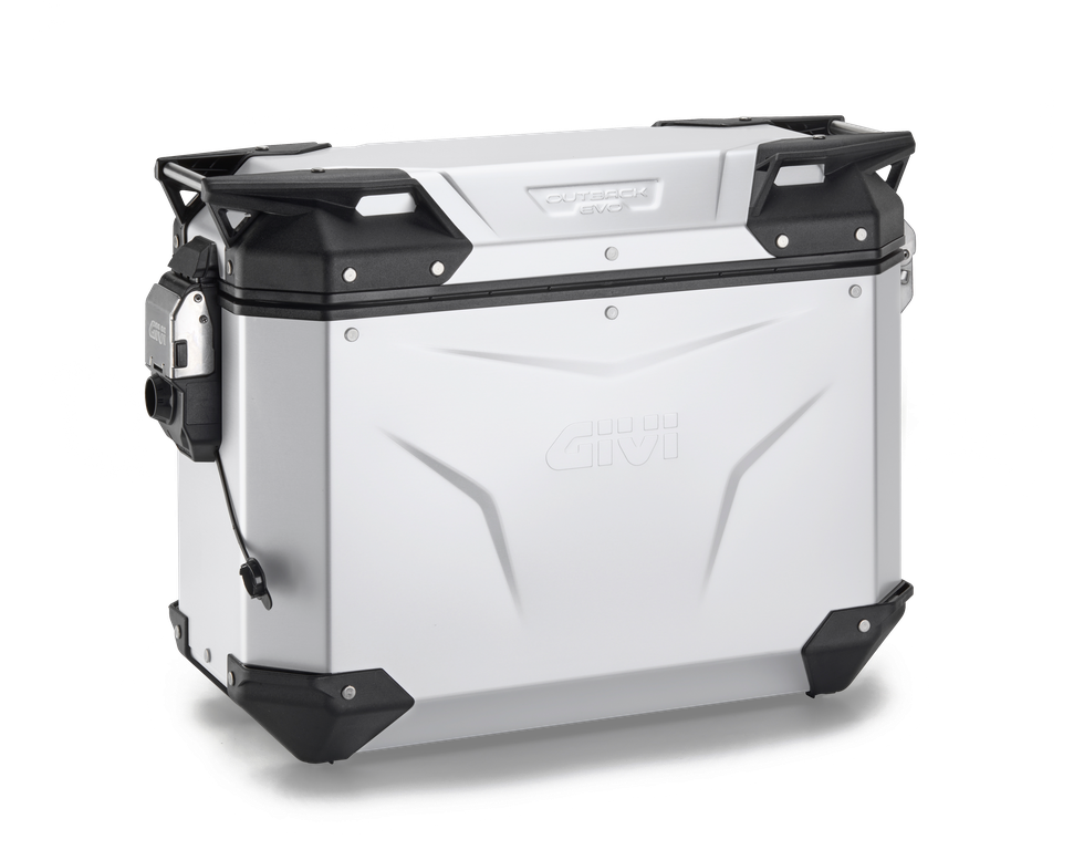 BAUL MONOKEY® TREKKER OUTBACK DER. EVO ALUMINIO ANODIZ. 37 LTS - AÑADIR KIT SMART SECURITY L