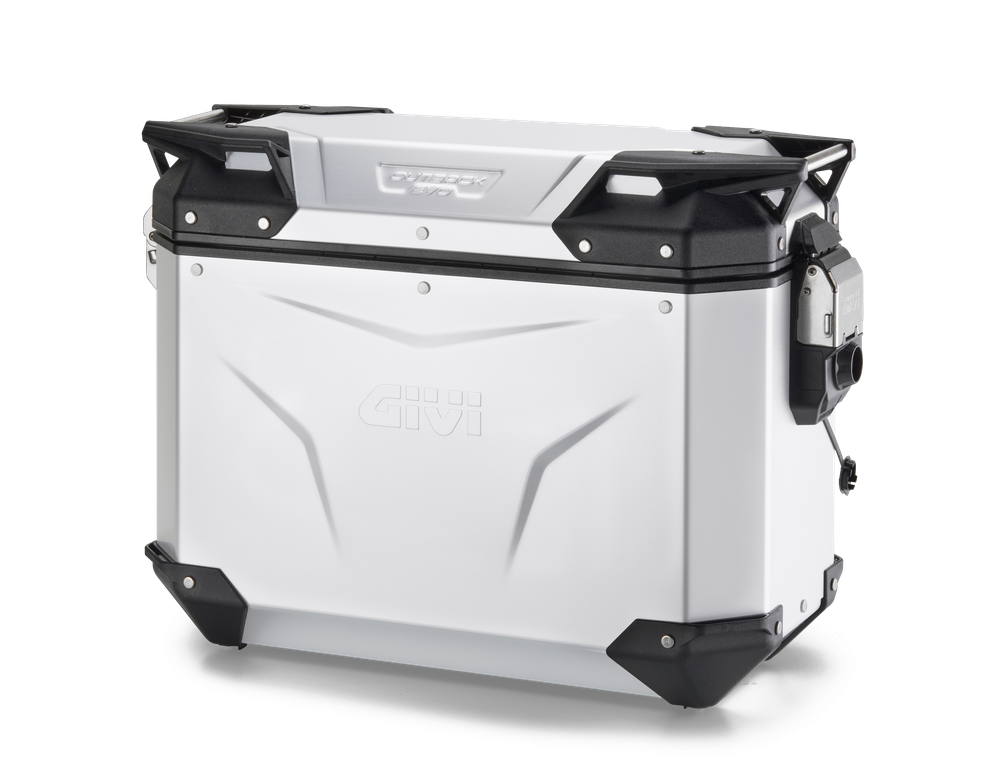 BAUL MONOKEY® TREKKER OUTBACK IZQ. EVO ALUMINIO ANODIZ. 37 LTS - AÑADIR KIT SMART SECURITY LOCK