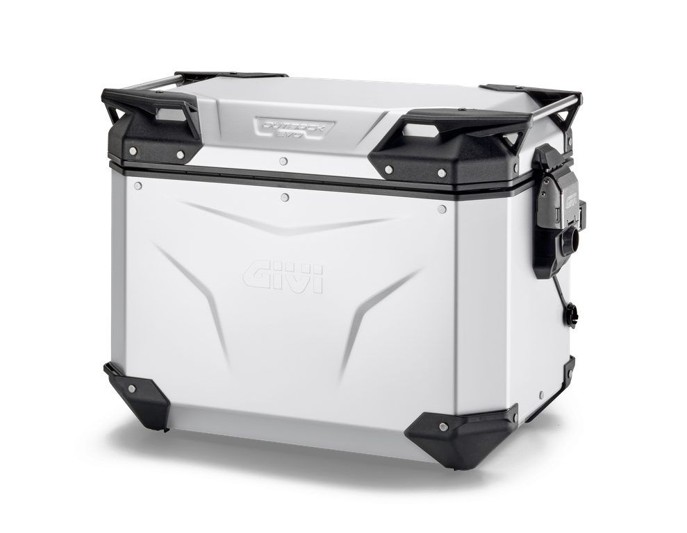 BAUL MONOKEY® TREKKER OUTBACK IZQ. EVO ALUMINIO ANODIZ. 48 LTS - AÑADIR KIT SMART SECURITY L