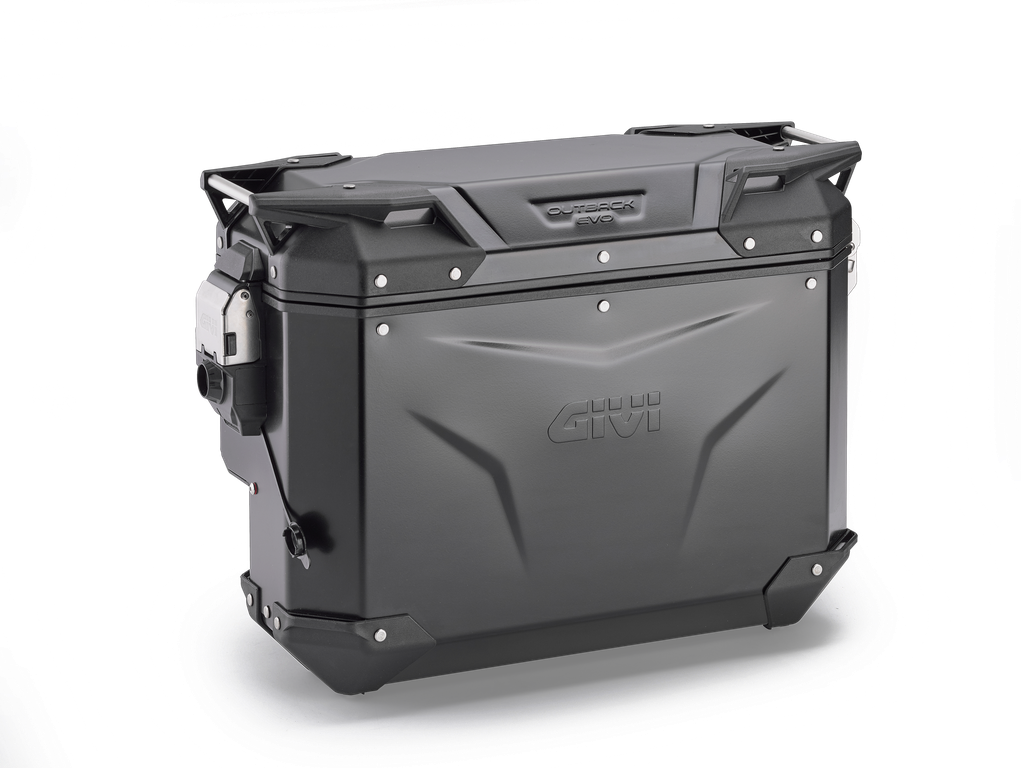 Baul Trekker Outback Der. Evo Aluminio Negro Anodiz. 33 Lts - Añadir Kit Smart Security L