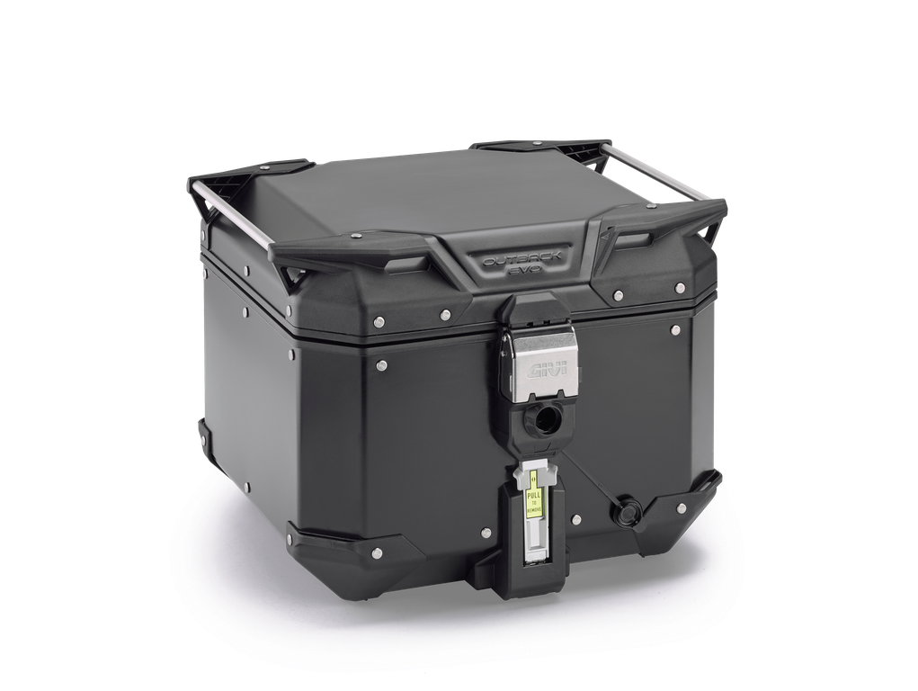 Baul Monokey® Trekker Outback Evo Aluminio Negro 42 Lts - Añadir Kit Smart Security Lock