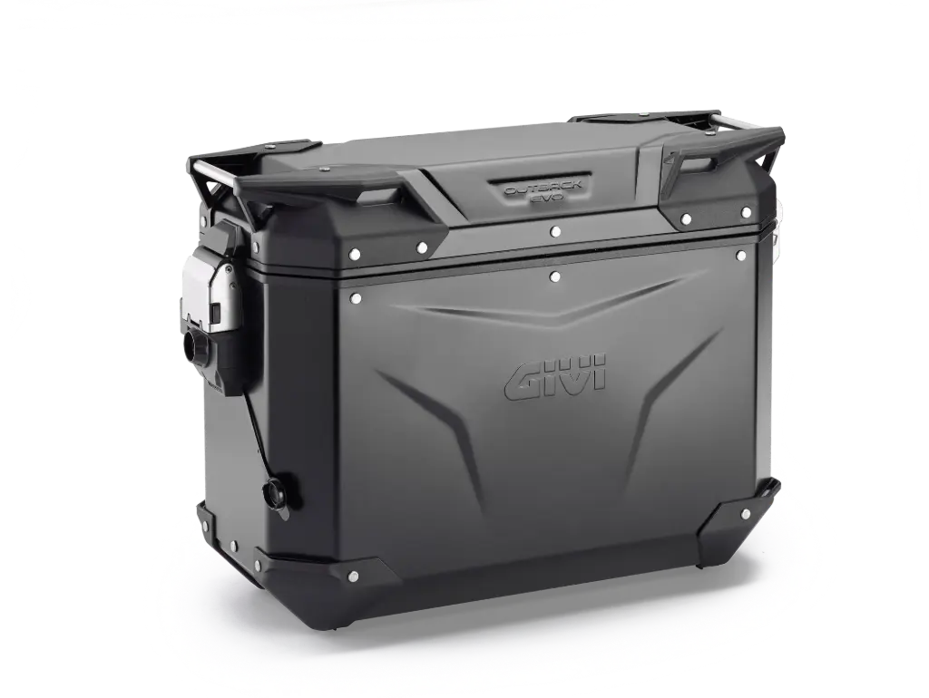 BAUL MONOKEY® TREKKER OUTBACK DER. EVO ALU. NEGRO 37 LTS - AÑADIR KIT SMART SECURITY LOCK