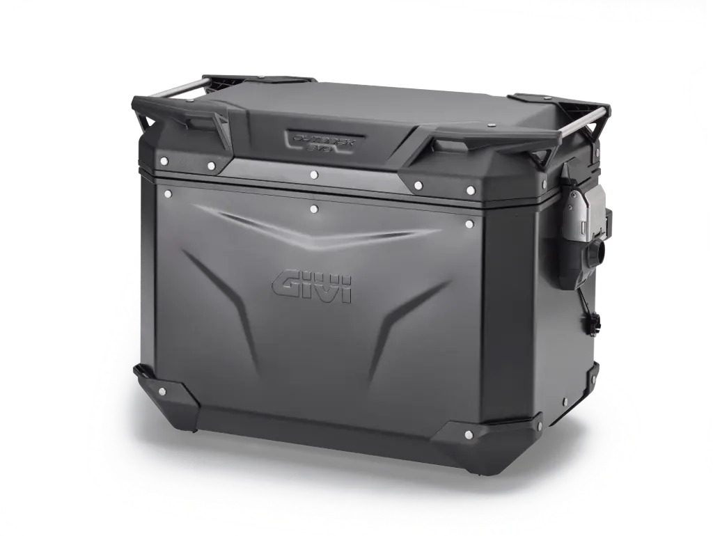BAUL MONOKEY® TREKKER OUTBACK IZQ. EVO ALU. NEGRO 48 LTS - AÑADIR KIT SMART SECURITY L