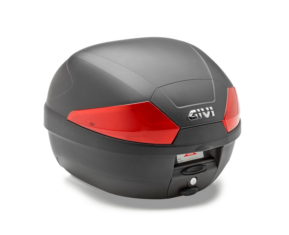 Top Case 29Lts Monolock® - Negro Con Catadioptricos Rojo (Incluye Parrilla Y Kit Universal)