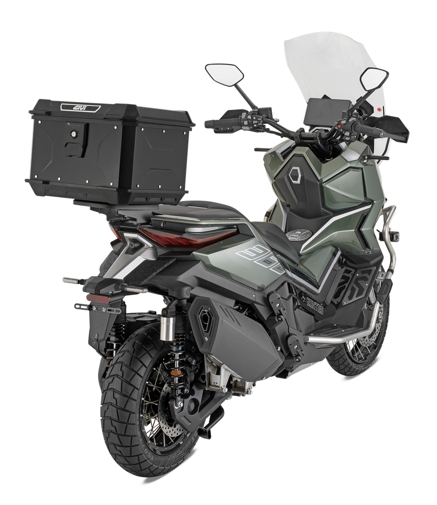 TOP CASE MONOLOCK ALPINA C/CRABLOCK - SIST. DESENGANCHE INTERIOR - 44LTS ALUMINIO NEGRO