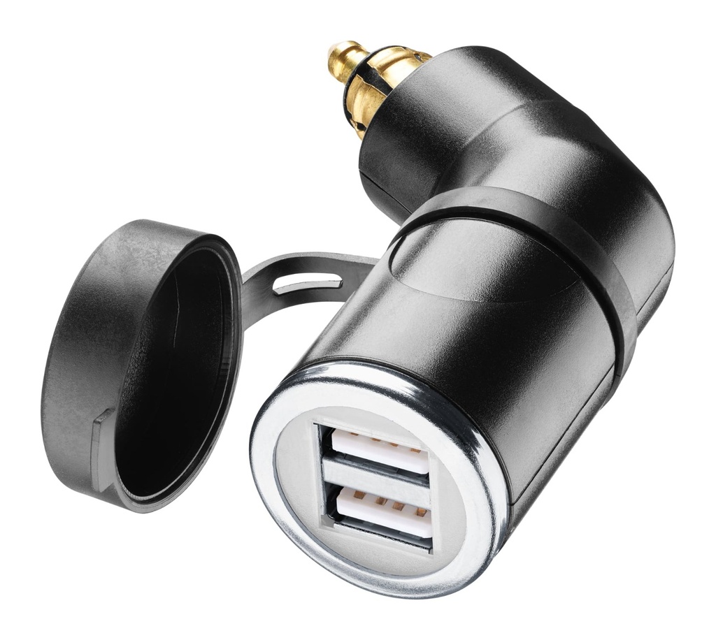 Adaptador de 12 v con conector din doble toma usb