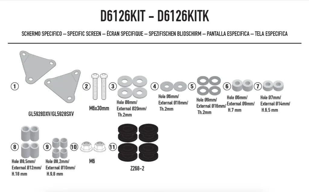 Kit parabrisas KYMCO Downtown 350 GT(inst c/ D6126ST)