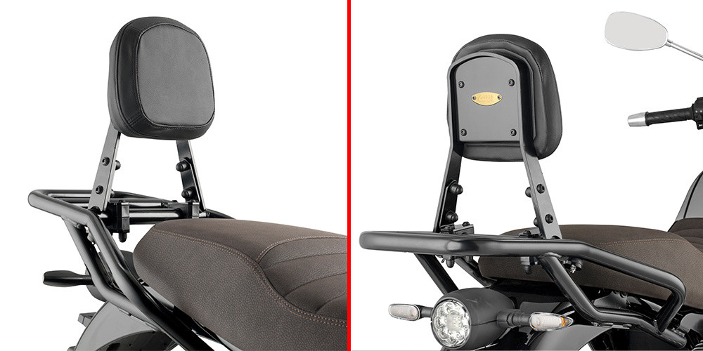 Respaldo especifico p/adaptador SR8206 - Moto Guzzi V7 Stone (21) - NEGRO BRILLO