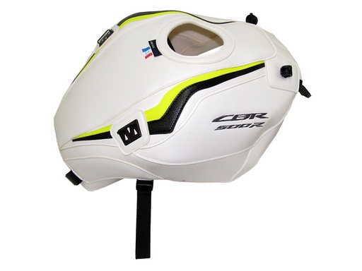 [BAG-1763C] Protector de Tanque Bagster Honda CBR 500 R (BLANCO DÉCO AMARILLO FLUO / NEGRO)
