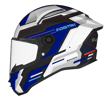 CASCO BORNO BOSSED NEGRO/AZUL/BLANCO