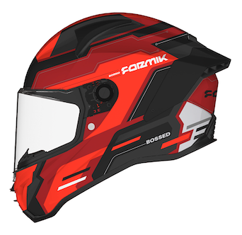 CASCO BORNO BOSSED NEGRO/ROJO MATE