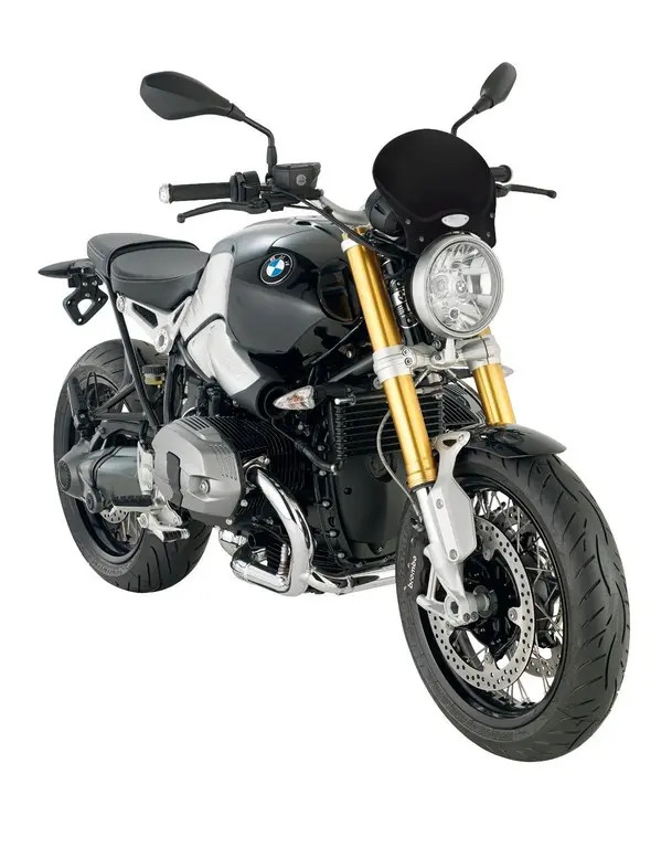 Parabrisa universal cafe race negro (20.5x26.5 cm) (combinar kit de anclaje especif. para c´moto)