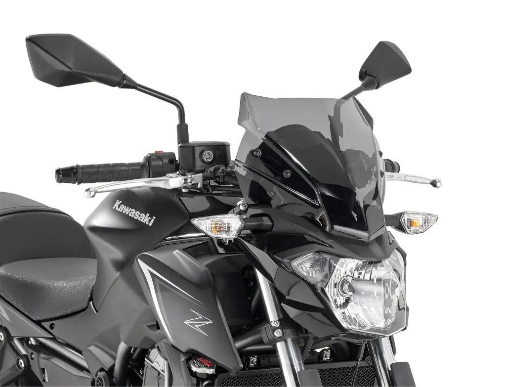Parabrisa Especifico Ahumado 28 X 33 Cm (Incluye Kit) Kawasaki Z650 (17-19)