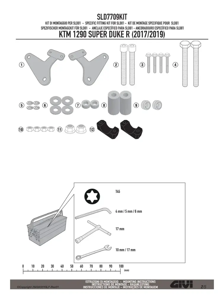 Kit Especifico Para Montar Slider Sld01 - Ktm 1290 Super Duke R (17-20)