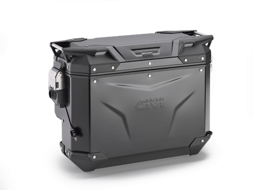 [OBKEVS33BR] BAUL TREKKER OUTBACK DER. EVO ALUMINIO NEGRO ANODIZ. 33 LTS - AÑADIR KIT SMART SECURITY L