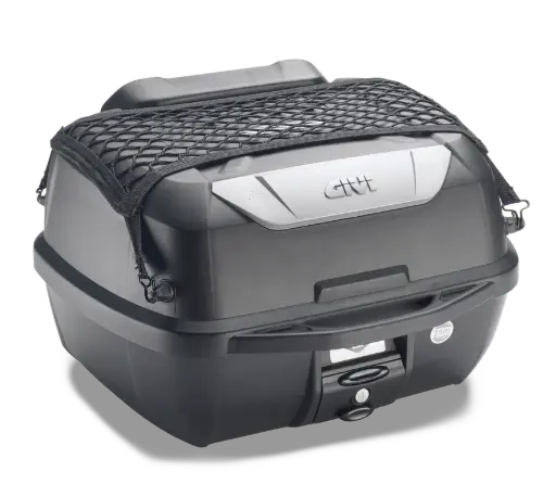 [e43nbr] Top Case 43Lts Monolock - C/ Respaldar Y Red - Negro