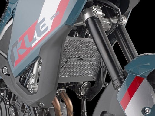 [PR4139] Cubre Radiador Acero Inox Negro Kawasaki KLE 500