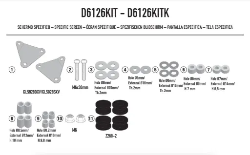 [D6126KIT] Kit parabrisas KYMCO Downtown 350 GT(inst c/ D6126ST)