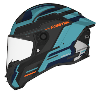 CASCO BORNO BOSSED NEGRO/AZUL/GRIS MATE