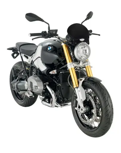 [100alb] Parabrisa universal cafe race negro (20.5x26.5 cm) (combinar kit de anclaje especif. para c´moto)