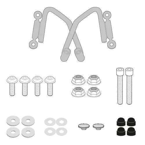 [a1176a] Kit de anclajes p/parabrisas 1176a /1176abl - honda cb 500 f (19-20) 400-500 06-09