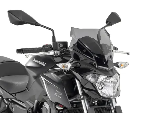 [a4117] Parabrisa Especifico Ahumado 28 X 33 Cm (Incluye Kit) Kawasaki Z650 (17-19)
