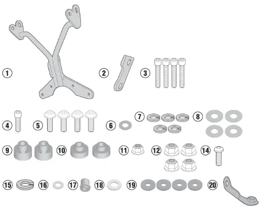 [a5115a] Kit Anclajes Especifico Para A800N - Bmw R Nine T (14 -18)