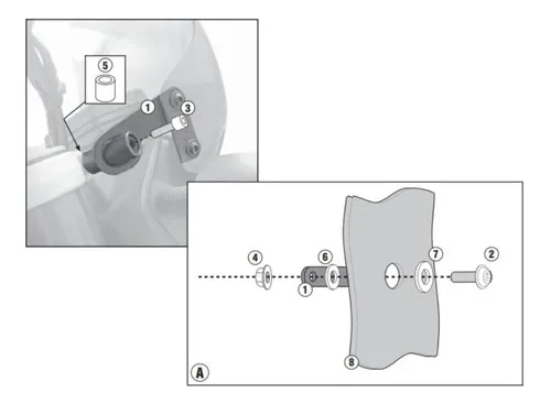 [a7702a] Kit Anclajes Especifico Para 245A Y 245N - Ktm Duke 690 (12 -18)