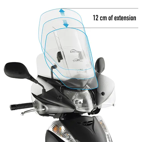 [af49] Parabrisa universal airflow transparente altura maxima 53cm - ancho 52 cm