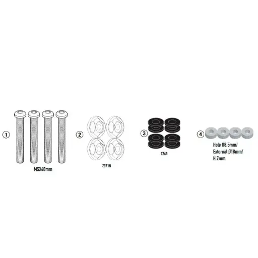 [d2170kit] Kit anclaje especifico para 2170dt/d - yamaha n-max 125 (25)