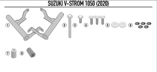 [ls3117] Kit anclajes para proyectores suzuki v-strom 1050 (20-21) / v-strom 1050 xt (20-21)