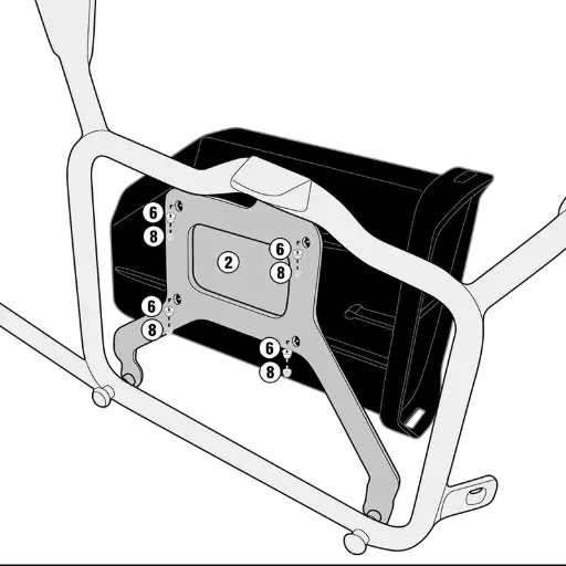 [tl1144kit] Kit especifico para el montaje de s250 toolbox en el portamaletas orig honda crf1000l africa (16-17)