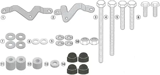 [sld6412kit] Kit especifico para montar slider sld01 - triumph street triple 765 (17-19)