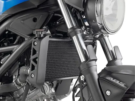 [pr3111] Protector radiador especifico en acero inoxi. negro suzuki sv 650 (16-19)