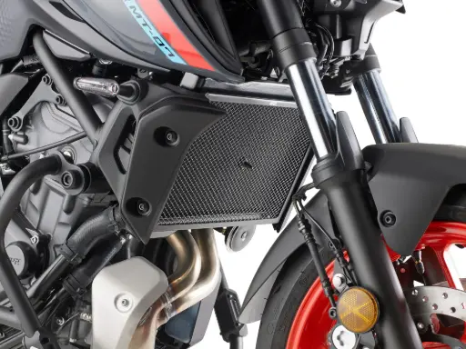[pr2126] Protector radiador especifico en acero inoxi. negro yamaha mt 07 (18-19) xsr700 (16-18)