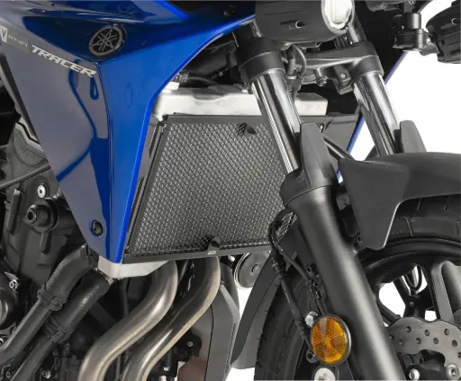 [pr2130] Protector radiador especifico en acero inoxi. negro yamaha mt-07 tracer (16-18)