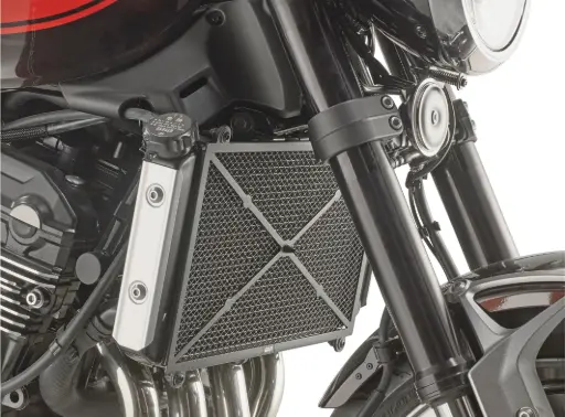[pr4124] Protector radiador especifico en acero inoxidable pintado negro kawasaki z 900 rs (18-19)